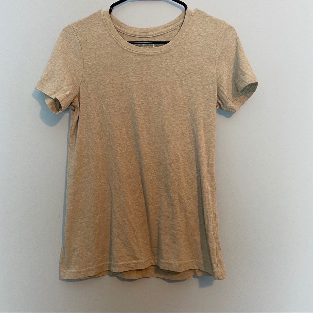 Time And Tru S Beige Round Neck Shirt